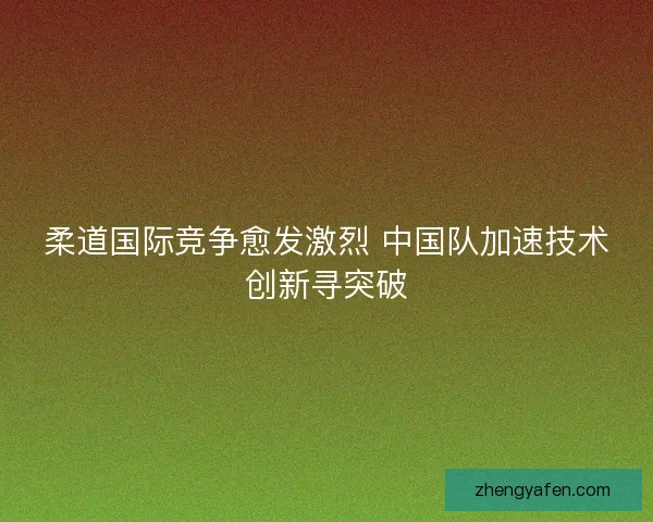 柔道国际竞争愈发激烈 中国队加速技术创新寻突破