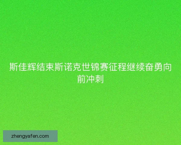 斯佳辉结束斯诺克世锦赛征程继续奋勇向前冲刺 斯佳辉结束斯诺克世锦赛征程继续奋勇向前冲刺